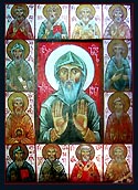 St John Zedazneli of Zaden, in Georgia with his 12 Disciples