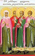 Martyr Melasippus with his wife and son at Ancyra