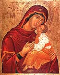 Icon of the Mother of God on Mt. Athos, “Glykophylousa” (“Sweet Kissing”)